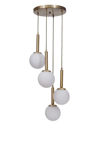 Lumexx SEZGİ 4 LÜ TEPSİLİ ESKİTME BEYAZ CAMLI SARKIT - Resim 2