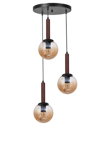 Lumexx IŞIL 3 LÜ TEPSİLİ CEVİZ BAL CAMLI SARKIT - Resim 2