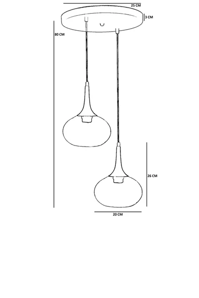 Lumexx ZARA 2 Lİ TEPSİLİ ESKİTME BAL CAMLI SARKIT - Resim 4