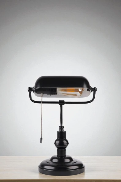 Lumexx BANKER SİYAH MASA LAMBASI - Resim 4