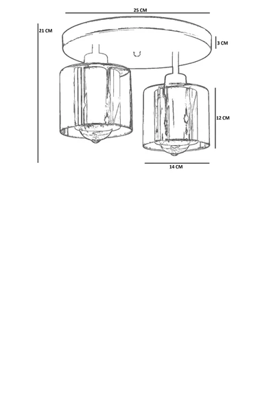 Lumexx YENİ SAHRA 2 Lİ TEPSİLİ ESKİTME PLAFONYER AVİZE - Resim 4