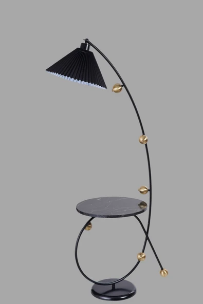 Lumexx YEKTA SEHBALI SİYAH LAMBADER PİLELİ SİYAH ABAJURLU - Resim 3