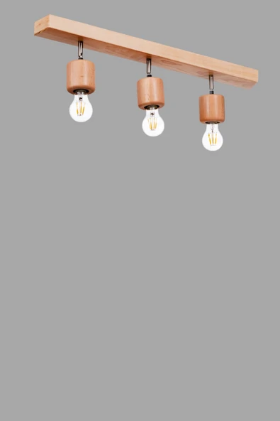 Lumexx PAMELA 3 LÜ SIRALI NATUREL PLAFONYER AVİZE - Resim 3