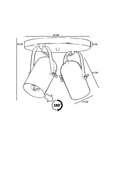 Lumexx LONDON 2 Lİ TEPSİLİ SİYAH PLAFONYER AVİZE - Resim 4