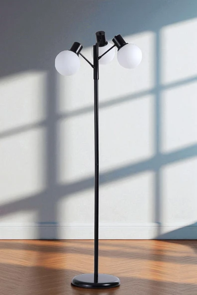 Lumexx SAFİR 3 LÜ SİYAH LAMBADER BEYAZ CAMLI ürün görseli