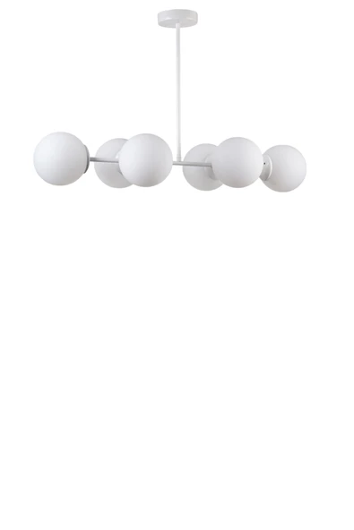 Lumexx YENİ FAVORİ 6 LI BEYAZ CAMLI AVİZE - Resim 2