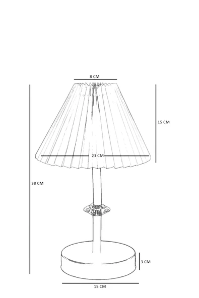 Lumexx ÜSKÜP ESKİTME PİLELİ KREM ABAJURLU MASA LAMBASI - Resim 5