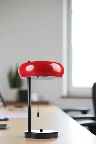 Lumexx SMİTH SİYAH KIRMIZI BAŞLIKLI MASA LAMBASI - Resim 2