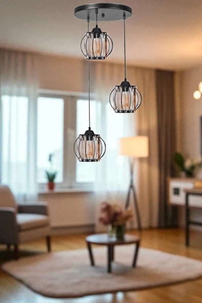 Lumexx OHRİD 3 LÜ TEPSİLİ SİYAH SARKIT ürün görseli