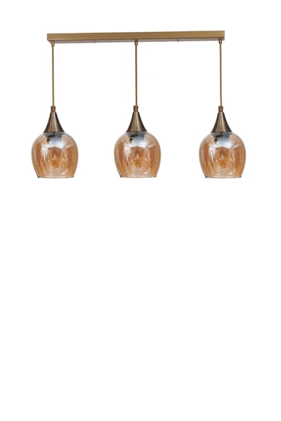 Lumexx ENZO 3 LÜ SIRALI ESKİTME BAL CAMLI SARKIT - Resim 2