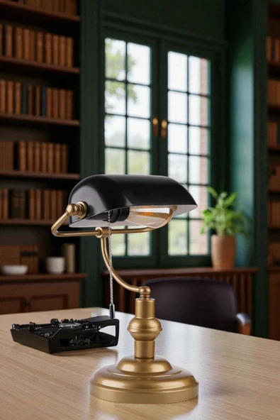 Lumexx BANKER ESKİTME-SİYAH MASA LAMBASI ürün görseli