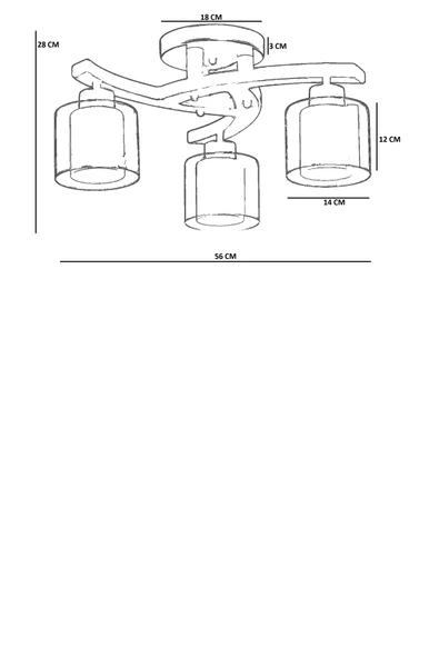 Lumexx WESTON 3 LÜ NATUREL ÇİFT CAMLI PLOFONYER AVİZE - Resim 4
