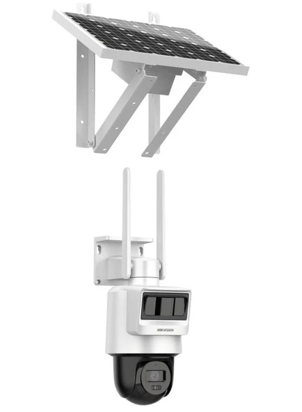Hikvision DS-2DE2C400IWG-K/4G/C05S10 4mp Dahili Mikrofon Ve hoparlörlü Pro 4G Solar PT Kamera Sistemi