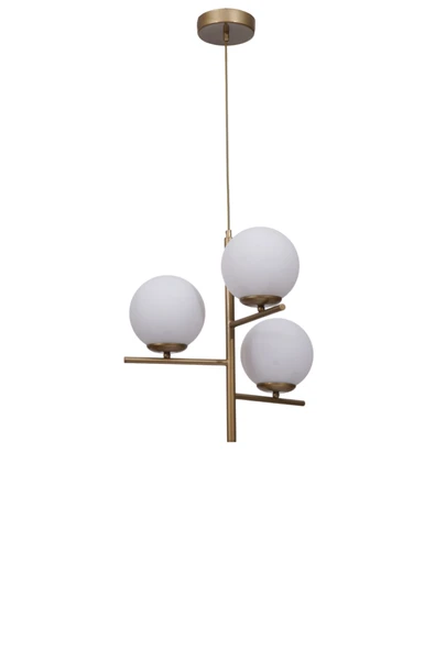 Lumexx TERRA 3 LÜ ESKİTME BEYAZ CAMLI AVİZE - Resim 2