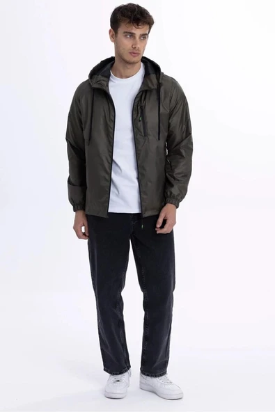 İçi Astarlı Su ve Rüzgar Geçirmez Erkek Cepli Yağmurluk - Resim 4