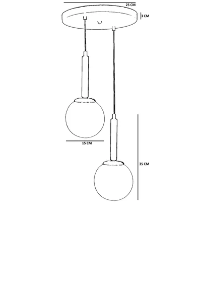 Lumexx IŞIL 2 Lİ TEPSİLİ CEVİZ BEYAZ CAMLI SARKIT - Resim 4