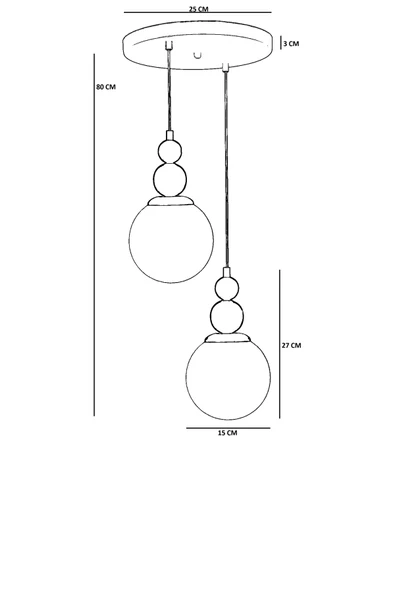 Lumexx YAREN 2 Lİ TEPSİLİ ESKİTME BAL CAMLI SARKIT - Resim 4