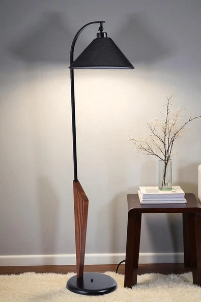 Lumexx AKTAN CEVİZ LAMBADER HASIR SİYAH ABAJURLU ürün görseli