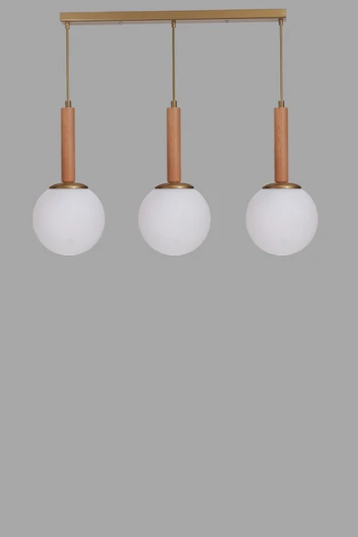 Lumexx IŞIL 3 LÜ SIRALI NATUREL BEYAZ CAMLI SARKIT - Resim 3