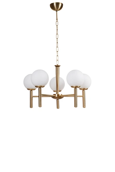 Lumexx LUKE 5 Lİ ESKİTME BEYAZ CAMLI AVİZE - Resim 2