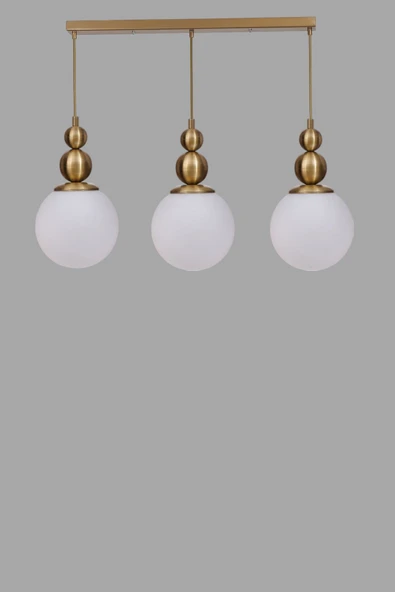 Lumexx YAREN 3 LÜ SIRALI ESKİTME BEYAZ CAMLI SARKIT - Resim 3