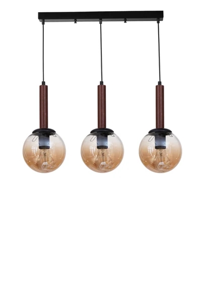 Lumexx IŞIL 3 LÜ SIRALI CEVİZ BAL CAMLI SARKIT - Resim 2