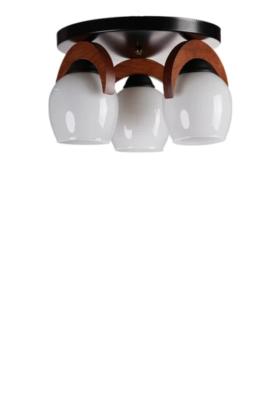 Lumexx HELENA 3 LÜ TEPSİLİ BEYAZ CAMLI PLAFONYER AVİZE - Resim 2