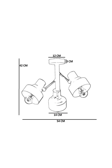 Lumexx JESUS 3 LÜ SİYAH PLAFONYER AVİZE - Resim 4