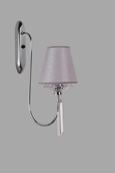 Lumexx KONTES KROM HASIR GRİ ABAJURLU APLİK - Resim 3