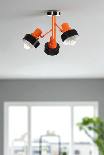 Lumexx JESUS 3 LÜ SİYAH-TURUNCU PLAFONYER AVİZE ürün görseli