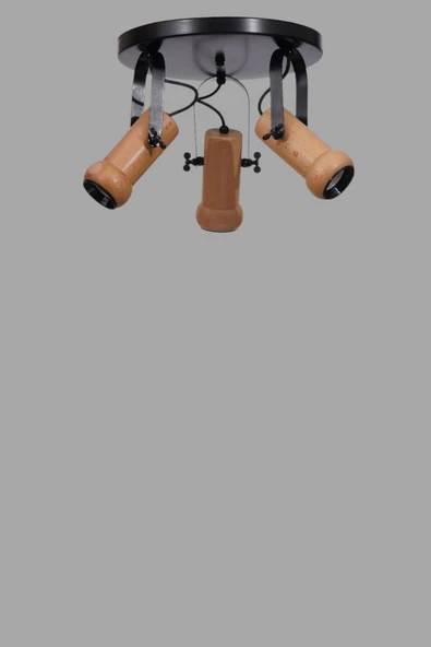 Lumexx PASCAL 3 LÜ TEPSİLİ NATUREL PLAFONYER AVİZE - Resim 3