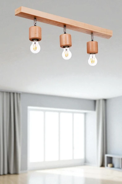 Lumexx PAMELA 3 LÜ SIRALI NATUREL PLAFONYER AVİZE ürün görseli