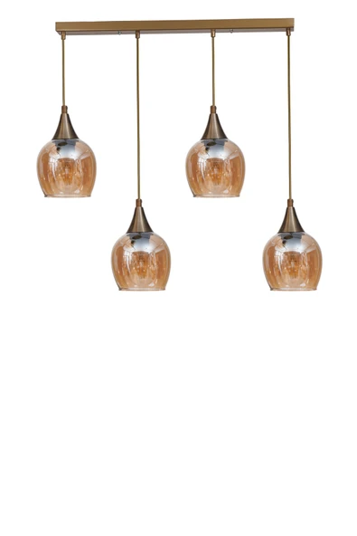 Lumexx ENZO 4 LÜ SIRALI ESKİTME BAL CAMLI SARKIT - Resim 2