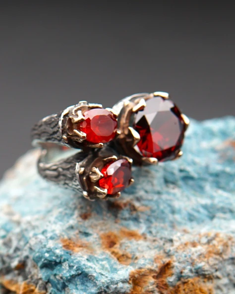 925 Ayar Gümüş Otantik Kadın Yüzük sy00095 ürün görseli 1