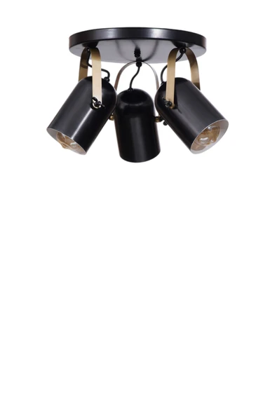 Lumexx LONDON 3 LÜ TEPSİLİ SİYAH PLAFONYER AVİZE - Resim 3