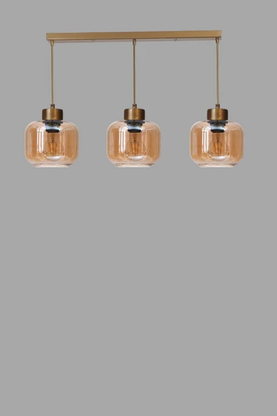 Lumexx PARLA 3 LÜ SIRALI ESKİTME BAL CAMLI SARKIT - Resim 3