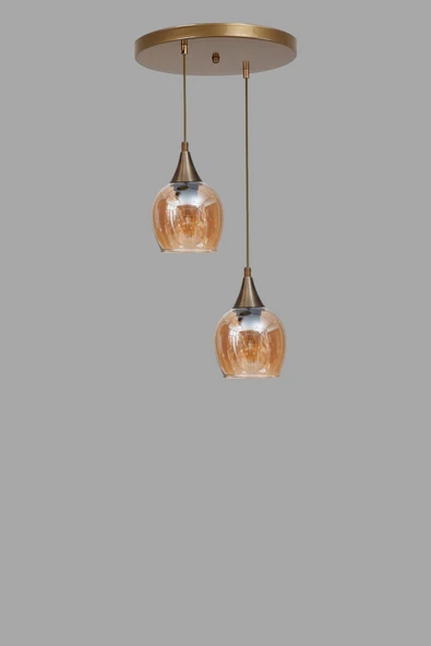 Lumexx ENZO 2 Lİ TEPSİLİ ESKİTME BAL CAMLI SARKIT - Resim 3