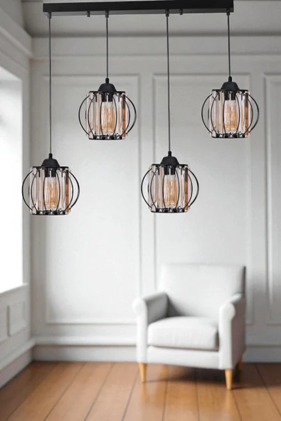 Lumexx OHRİD 4 LÜ SIRALI SİYAH SARKIT ürün görseli