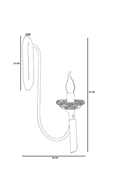 Lumexx KONTES KROM RUSTİK APLİK - Resim 4