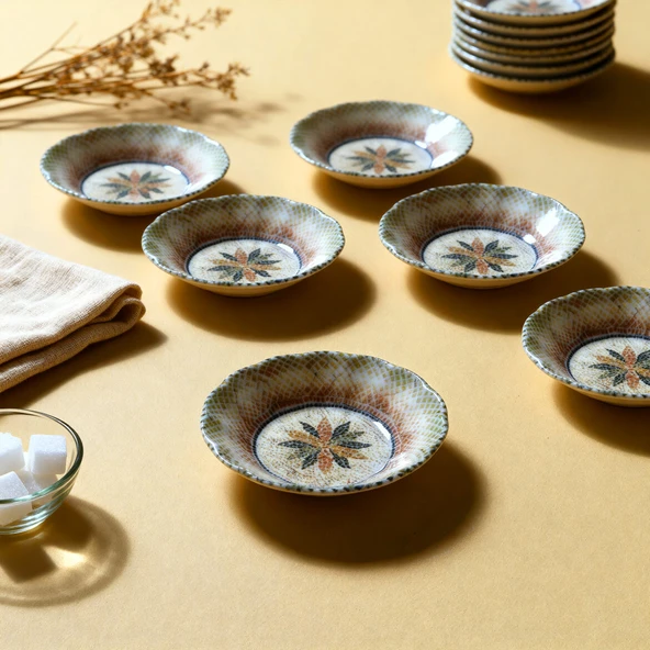 GÜRAL PORSELEN Acem 12 Parça 10 cm Çay Tabağı 3036 - Resim 2