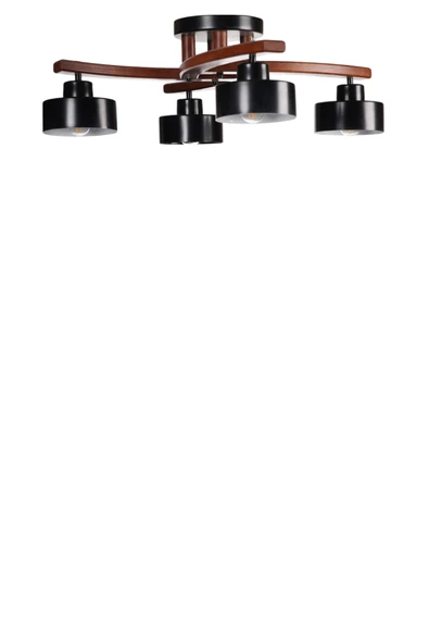 Lumexx WESTON 4 LÜ CEVİZ METAL BAŞLIKLI PLOFONYER AVİZE - Resim 2