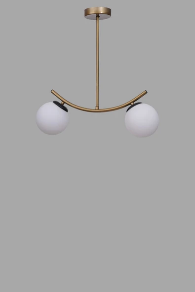 Lumexx VELVET 2 Lİ ESKİTME BEYAZ CAMLI PLAFONYER AVİZE - Resim 3