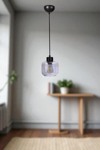 Lumexx PARLA TEKLİ SİYAH FÜME CAMLI SARKIT ürün görseli