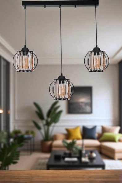 Lumexx OHRİD 3 LÜ SIRALI SİYAH SARKIT ürün görseli