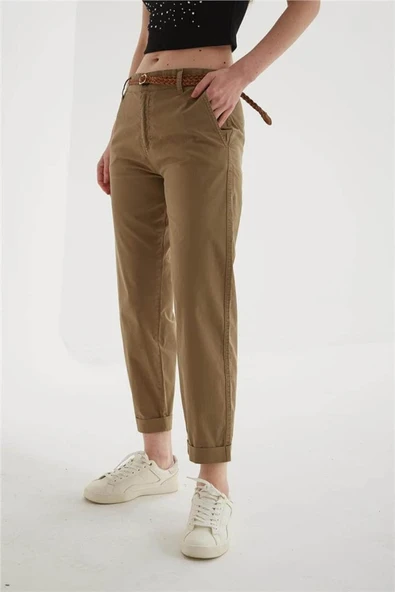 FASHION FRIENDS KADIN KEMERLİ PANTOLON 25Y0107K1 - Resim 6