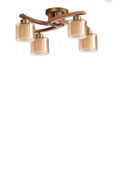 Lumexx WESTON 4 LÜ NATUREL ÇİFT CAMLI PLOFONYER AVİZE - Resim 3