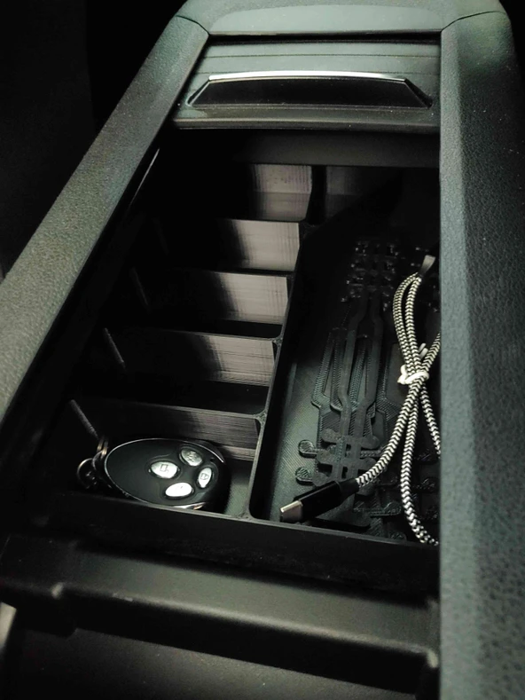 Citroen Berlingo Kolçak Içi Düzenleyici Organizer Orta Konsol Sürgü - Siyah - Resim 2