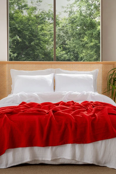 Rayme Textile Müslin Yatak Örtüsü Ultra Yumuşak Yüksek Kaliteli 4 Kat Muslin Pike (Tek Kişilik (240x280 cm) - Resim 3