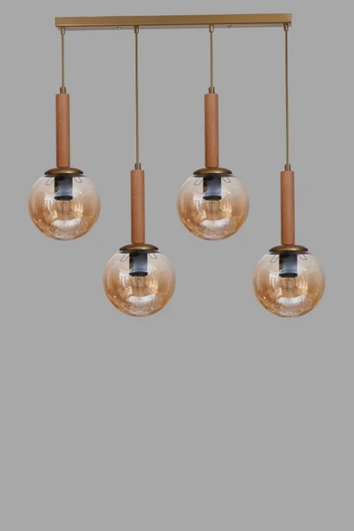 Lumexx IŞIL 4 LÜ SIRALI NATUREL BAL CAMLI SARKIT - Resim 3