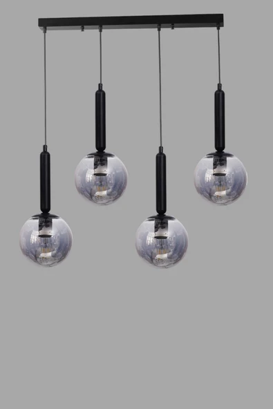 Lumexx SEZGİ 4 LÜ SIRALI SİYAH FÜME CAMLI SARKIT - Resim 3